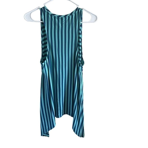 LOGO Sharkbite Hem Striped Tank Top size small blue and turquoise - Picture 2 of 9